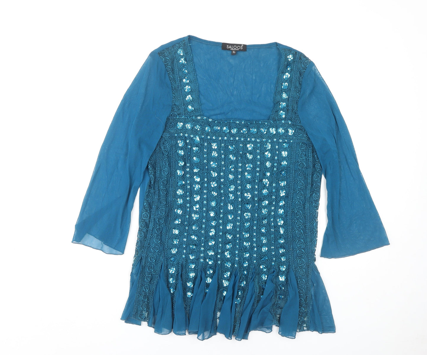 Womens UK Size XL Saloos Blue Basic Blouse