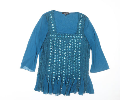 Womens UK Size XL Saloos Blue Basic Blouse