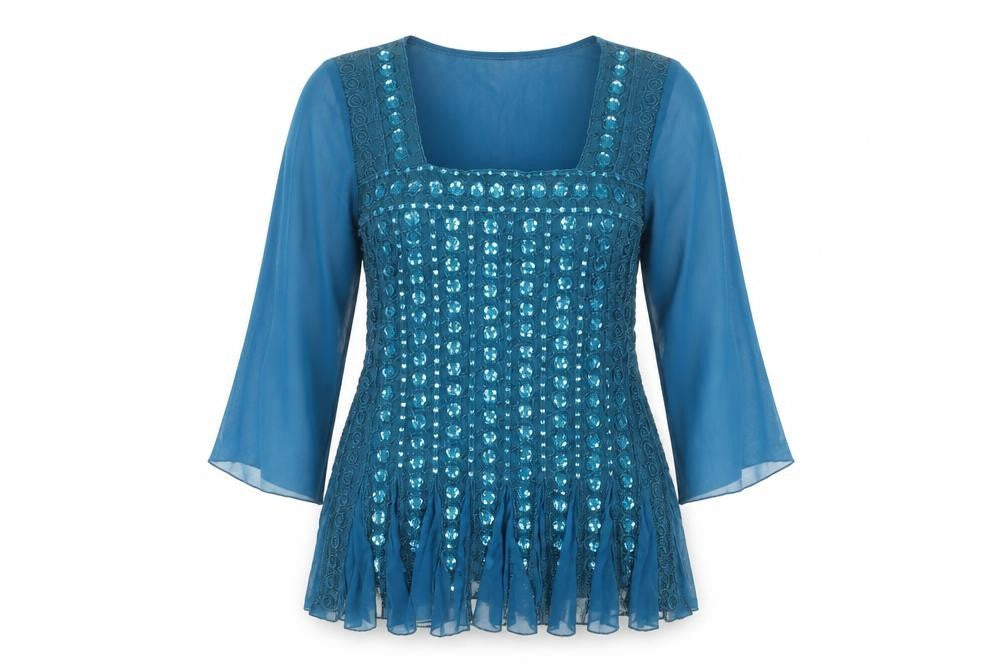 Womens UK Size XL Saloos Blue Basic Blouse
