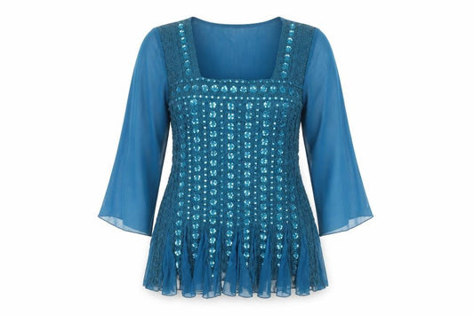 Womens UK Size XL Saloos Blue Basic Blouse