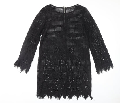 Next Women's Black Lace Shift Dress Size 12 Party Wear