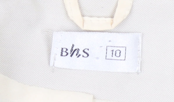 Womens UK Size 10 BHS Ivory Overcoat