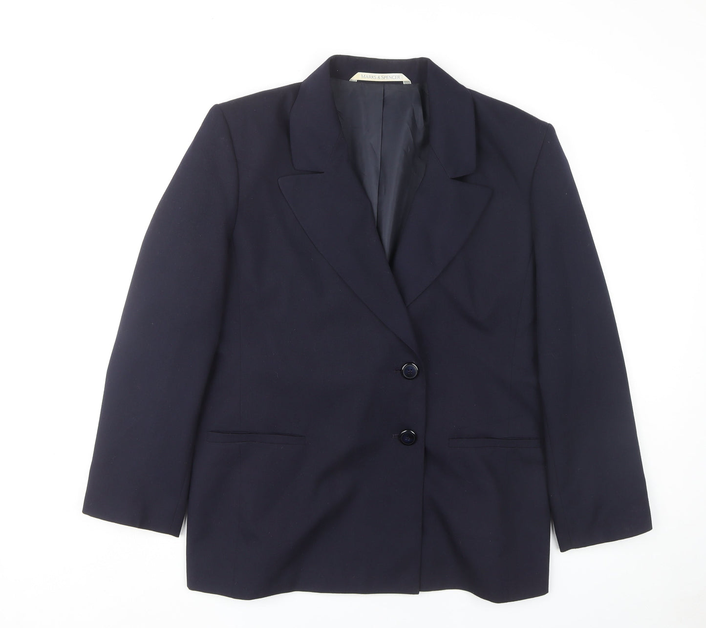 St Michael Women's Blue Single-Breasted Jacket UK 20