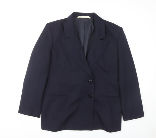 St Michael Women's Blue Single-Breasted Jacket UK 20