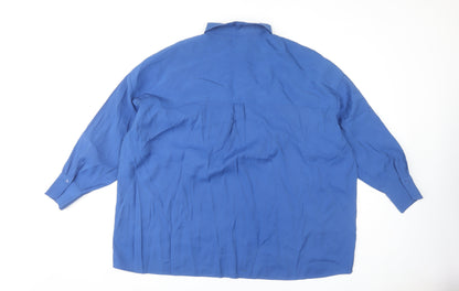 Marks and Spencer Women's Blue Button-Up Shirt Size 18