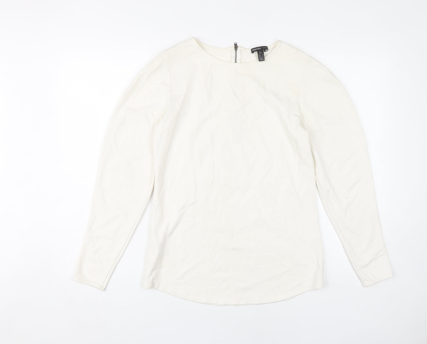 Womens UK Size S Mango White Basic Blouse