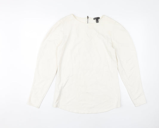 Womens UK Size S Mango White Basic Blouse