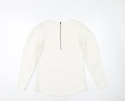 Womens UK Size S Mango White Basic Blouse