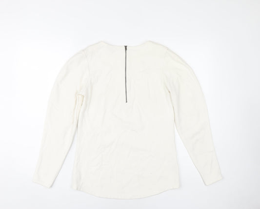 Womens UK Size S Mango White Basic Blouse