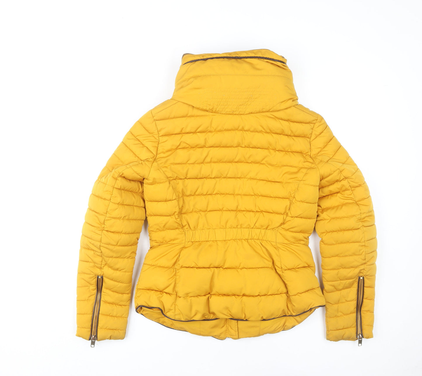 Womens UK Size S Zara Yellow Puffer Jacket