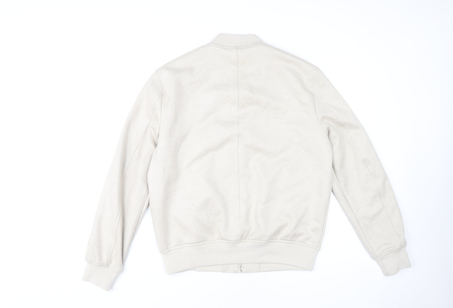 Zara Men's Beige Bomber Jacket, Medium, Casual Style