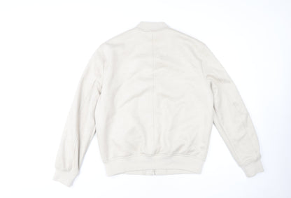 Zara Men's Beige Bomber Jacket, Medium, Casual Style
