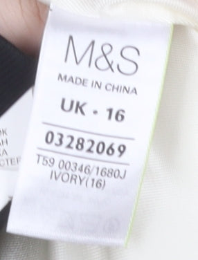 Marks and Spencer Ivory Women's Blazer, Size 16