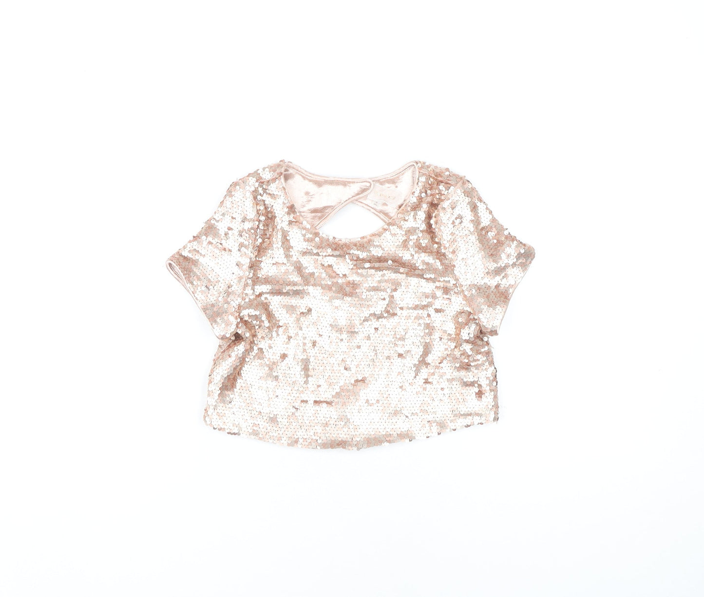 River Island Girls Cropped Sequin Top - Multicoloured, 9 Years