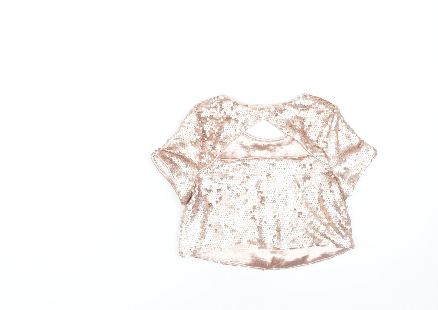 River Island Girls Cropped Sequin Top - Multicoloured, 9 Years