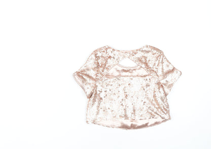 River Island Girls Cropped Sequin Top - Multicoloured, 9 Years