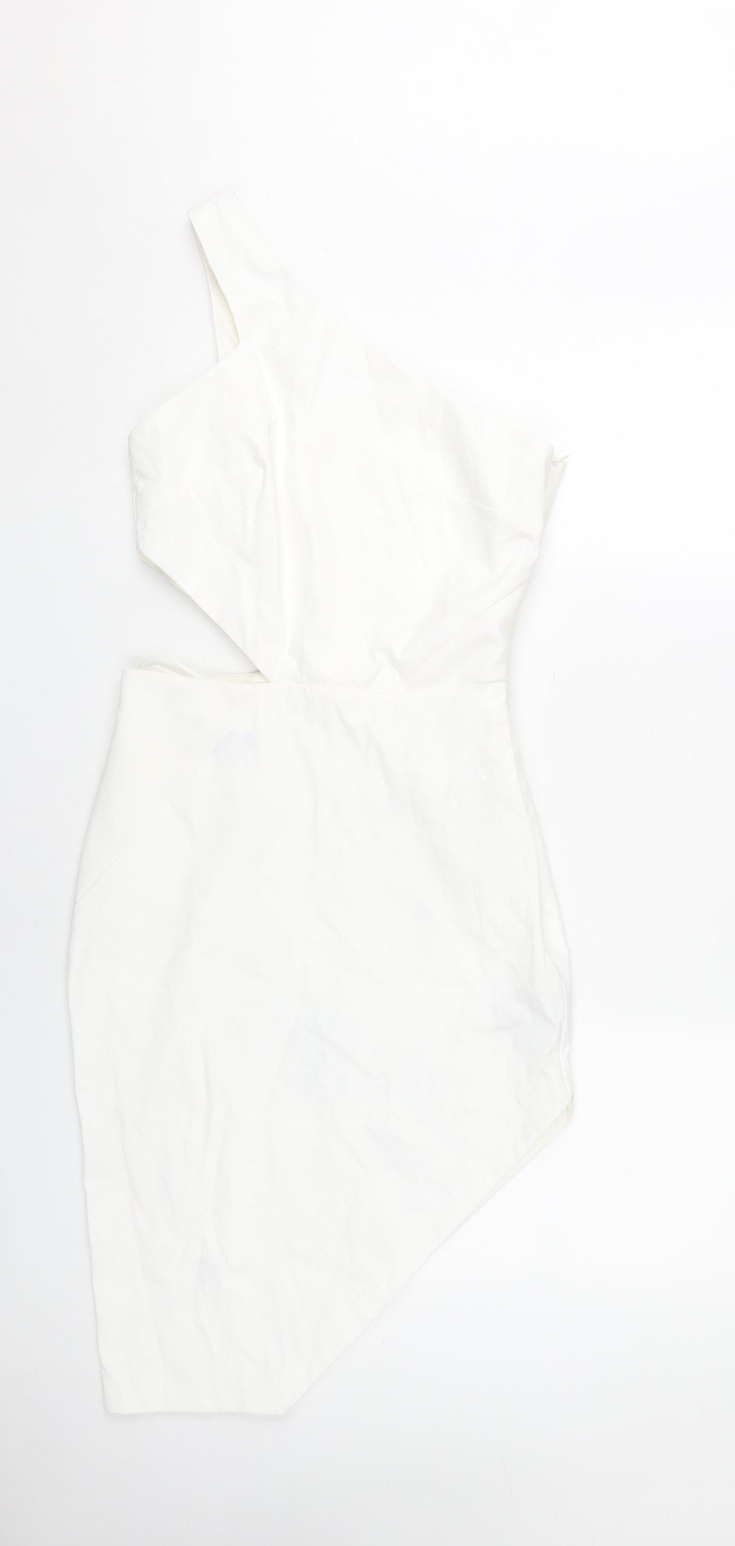 Miss Selfridge Women White Asymmetric Dress Size 10