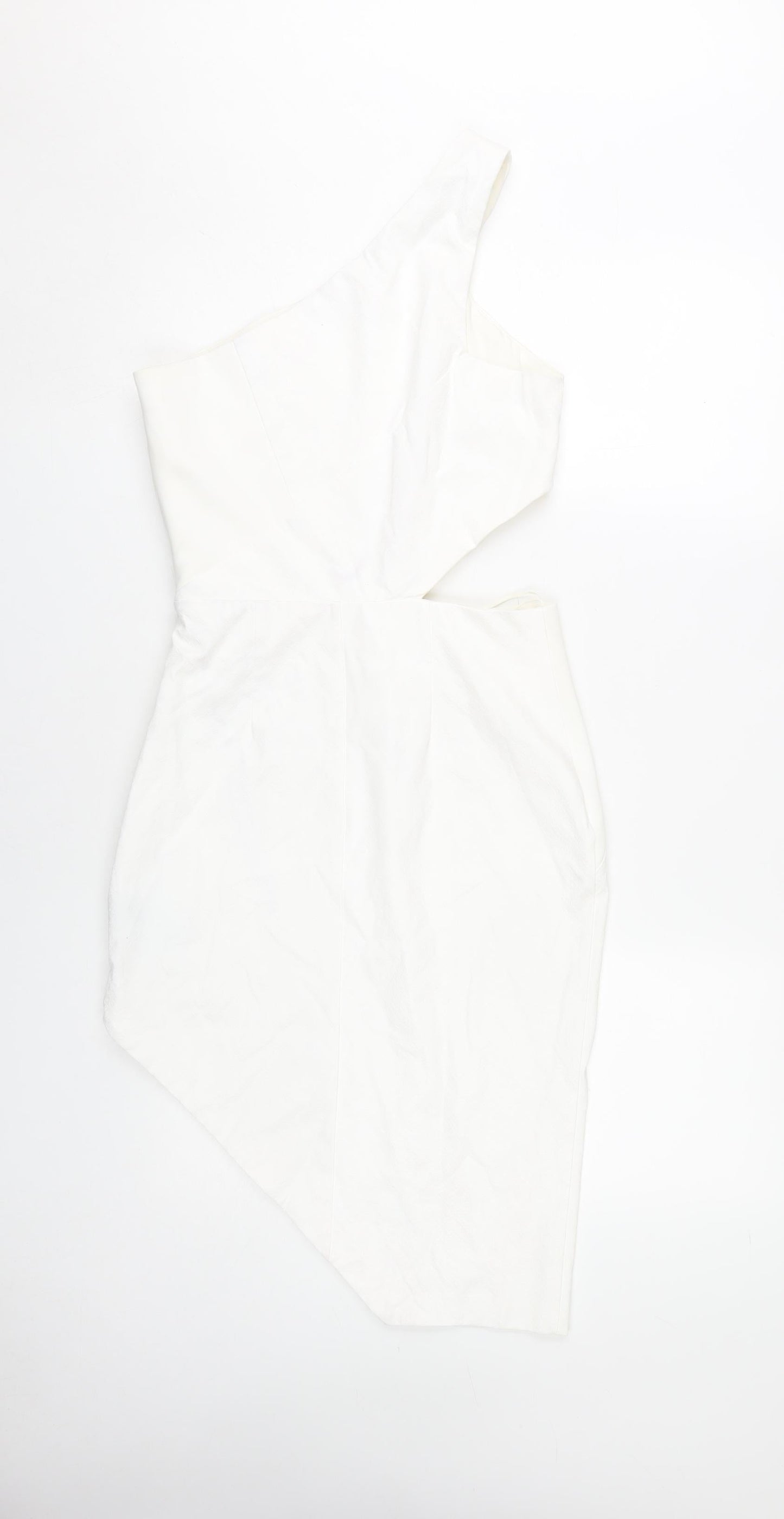 Miss Selfridge Women White Asymmetric Dress Size 10
