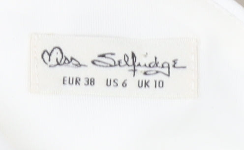 Miss Selfridge Women White Asymmetric Dress Size 10