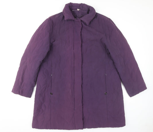 Roman Originals Women's Purple Quilted Long Coat L