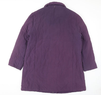 Womens UK Size L Roman Originals Purple Quilted Coat