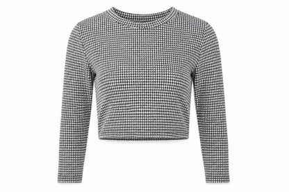Womens UK Size S Pull&Bear Black Cropped T-Shirt