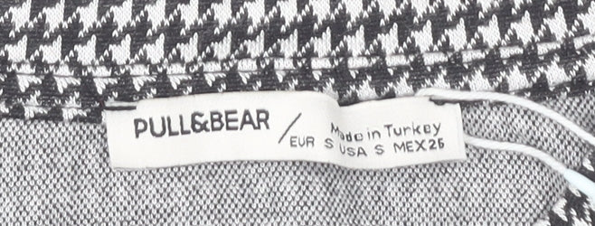 Womens UK Size S Pull&Bear Black Cropped T-Shirt