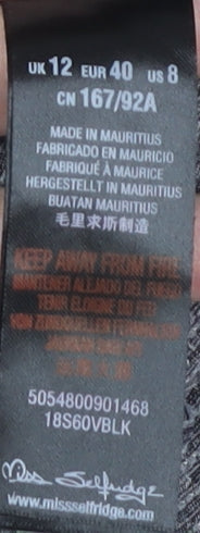 Miss Selfridge Women's Floral Black Dress Size 12