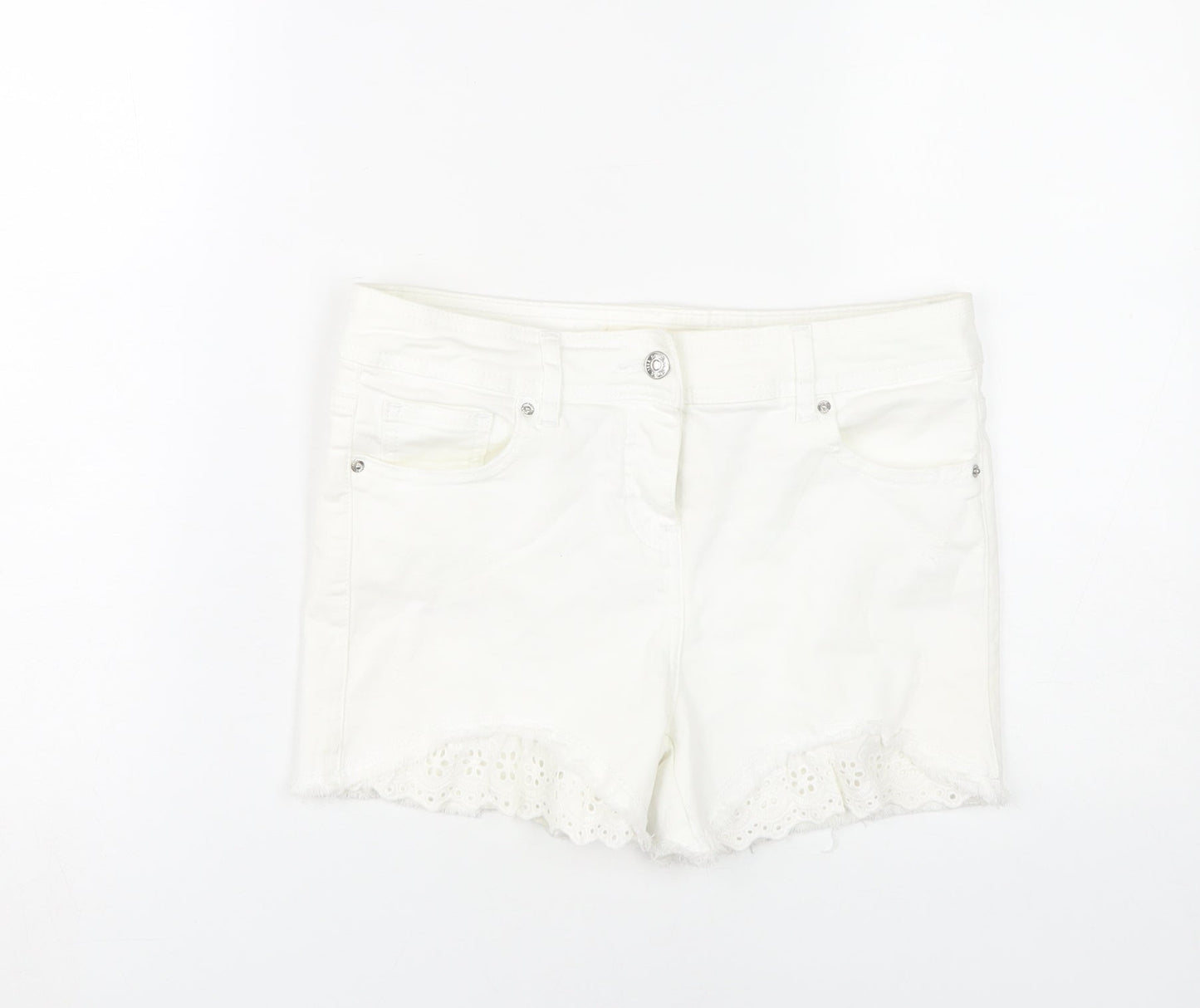 Next Women’s White Cut-Off Shorts Size 8
