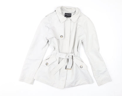 Cyrillus Women's Grey Trench Coat Size 10 Belted
