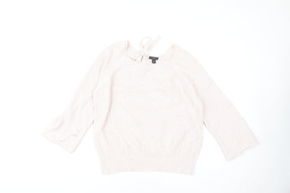 Ann Taylor Women's Pink Waffle-Knit Pullover Sweater