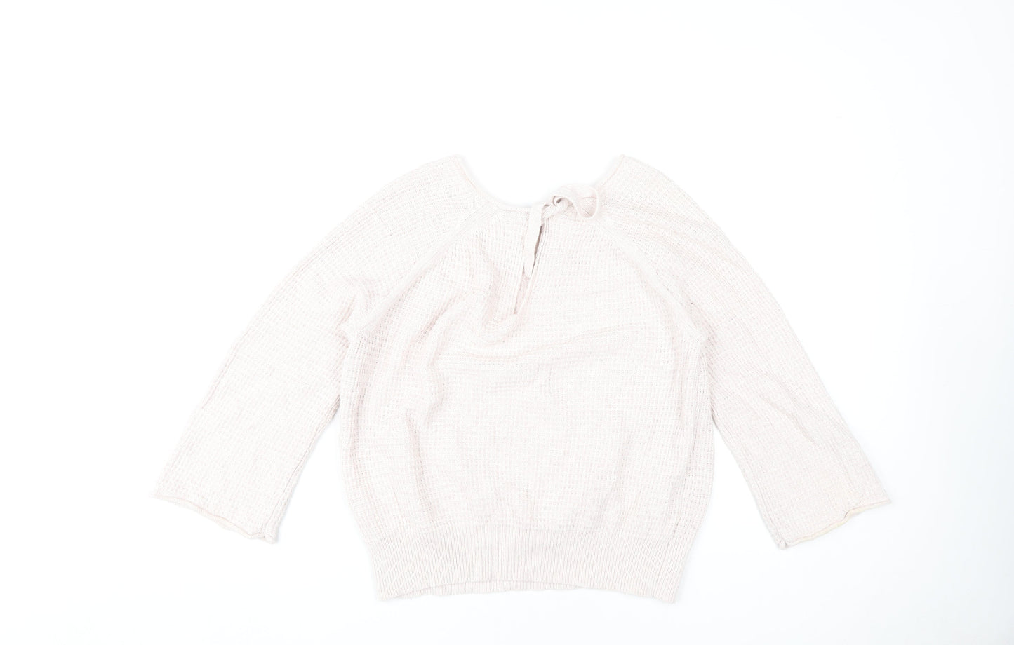 Ann Taylor Women's Pink Waffle-Knit Pullover Sweater