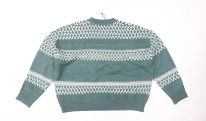 Womens UK Size L Boohoo Green Pullover Jumper