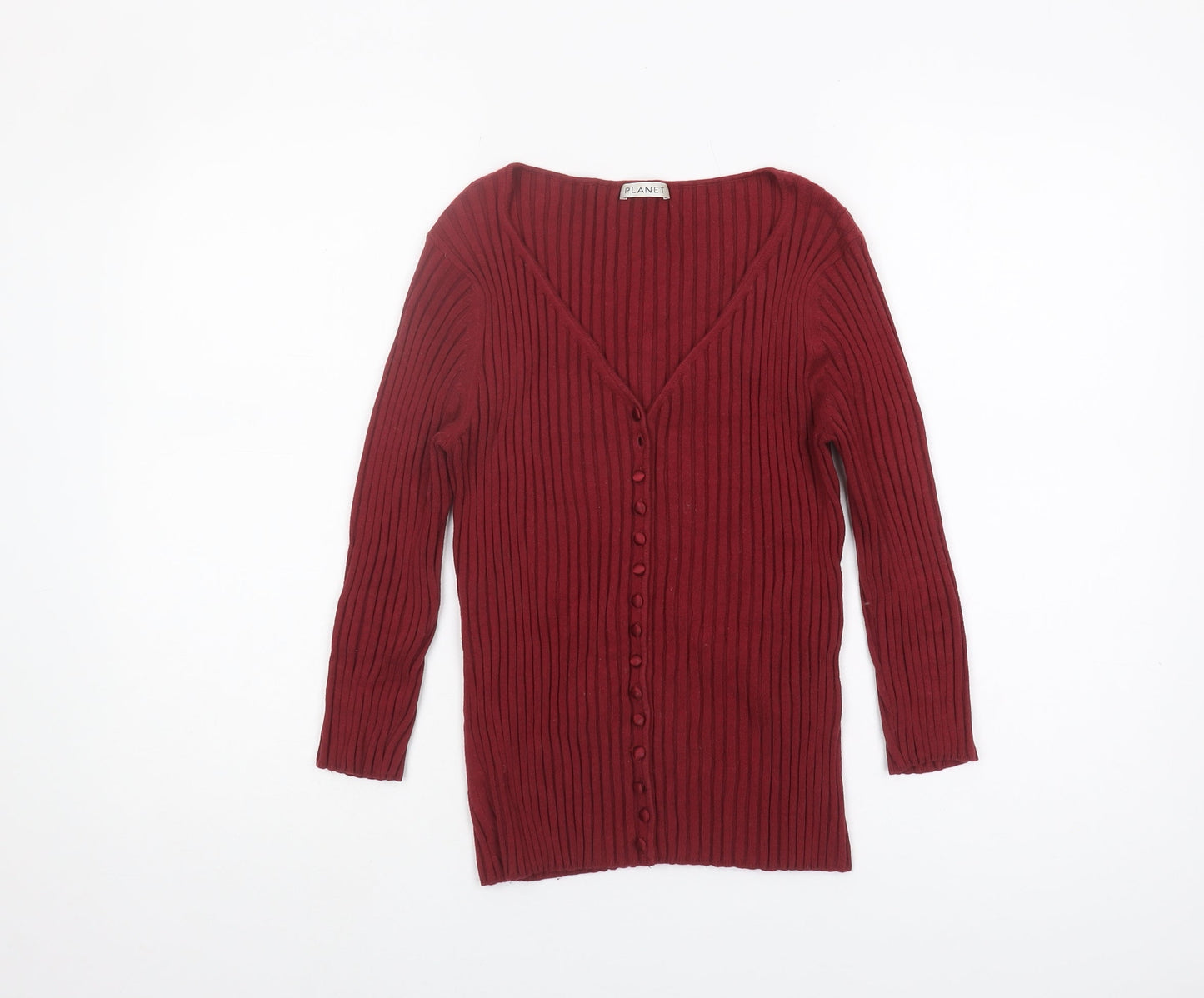 Womens UK Size L Planet Red Cardigan Jumper