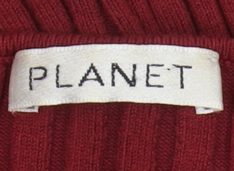 Womens UK Size L Planet Red Cardigan Jumper