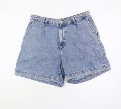 MNG Women's Blue Denim Shorts, Size 14