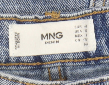 MNG Women's Blue Denim Shorts, Size 14