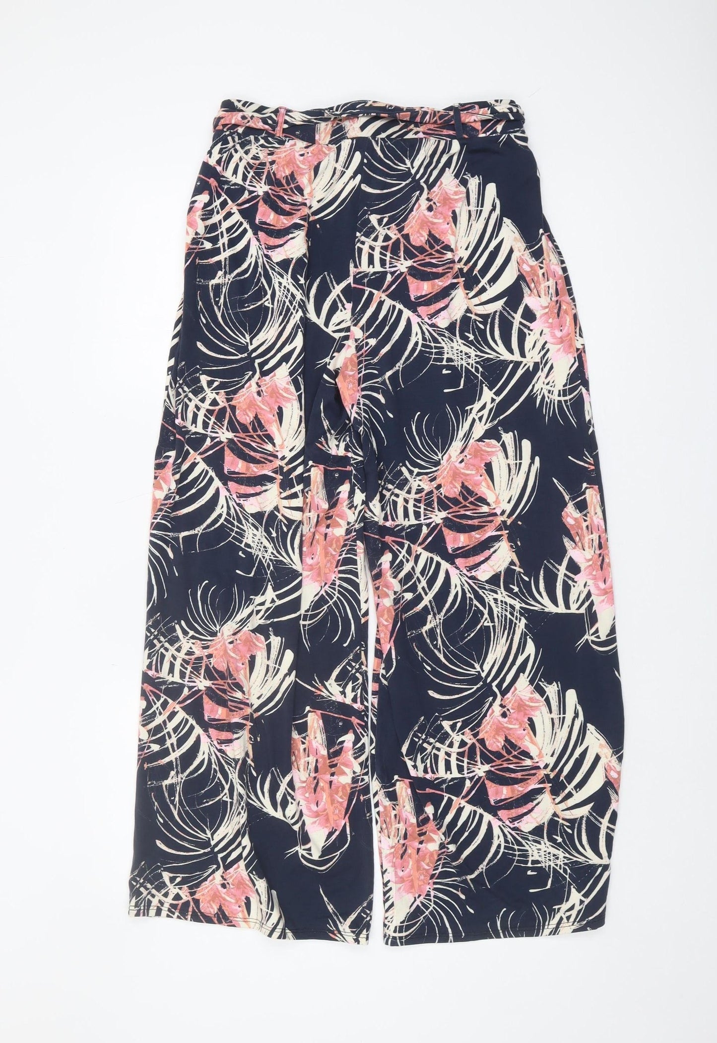 Womens UK Size 10 NEXT Relaxed Fit Wide-Leg Multicoloured Trousers