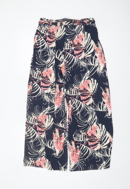 Womens UK Size 10 NEXT Relaxed Fit Wide-Leg Multicoloured Trousers