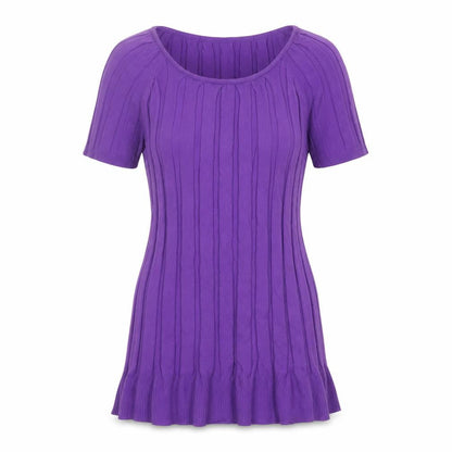 Joseph A. Women's Purple Scoop Neck Knit Top L