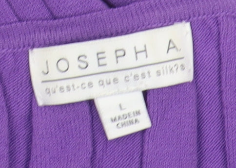 Joseph A. Women's Purple Scoop Neck Knit Top L