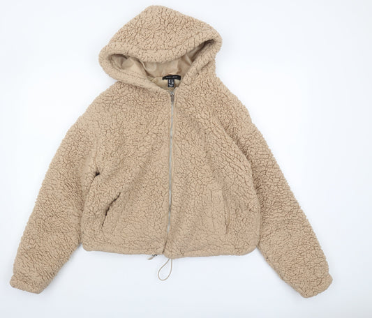 New Look Women's Beige Cropped Hooded Jacket M