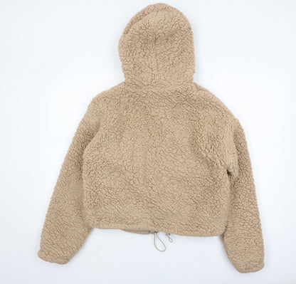 New Look Women's Beige Cropped Hooded Jacket M