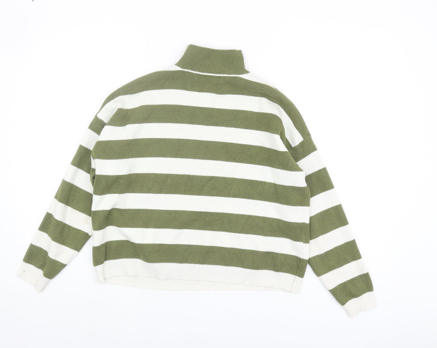 Stradivarius Women's Green XS Striped Pullover Jumper