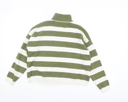 Stradivarius Women's Green XS Striped Pullover Jumper
