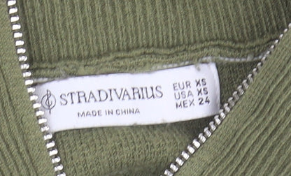 Stradivarius Women's Green XS Striped Pullover Jumper