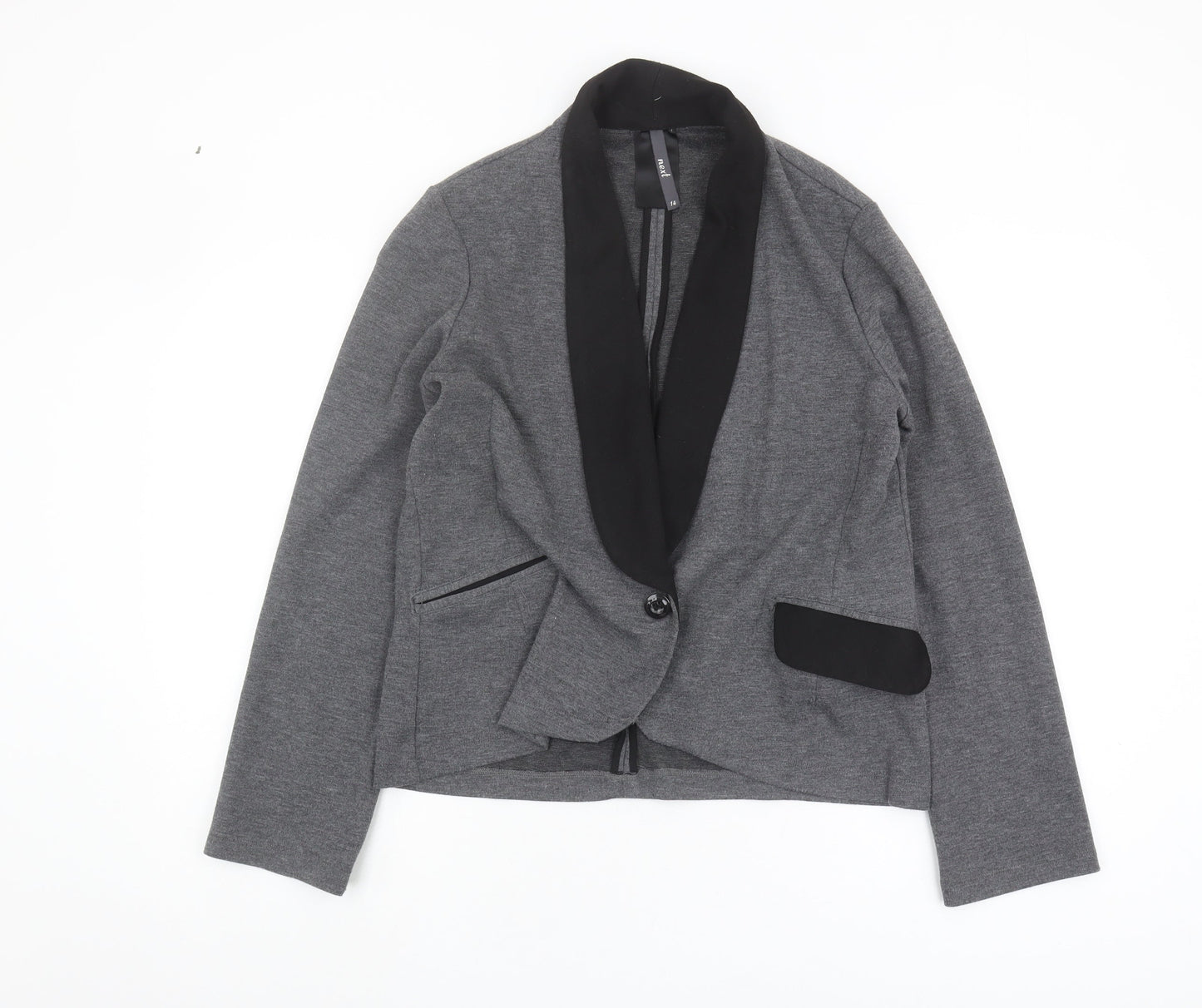 Next Women's Grey Regular Blazer, Size 14, Workwear