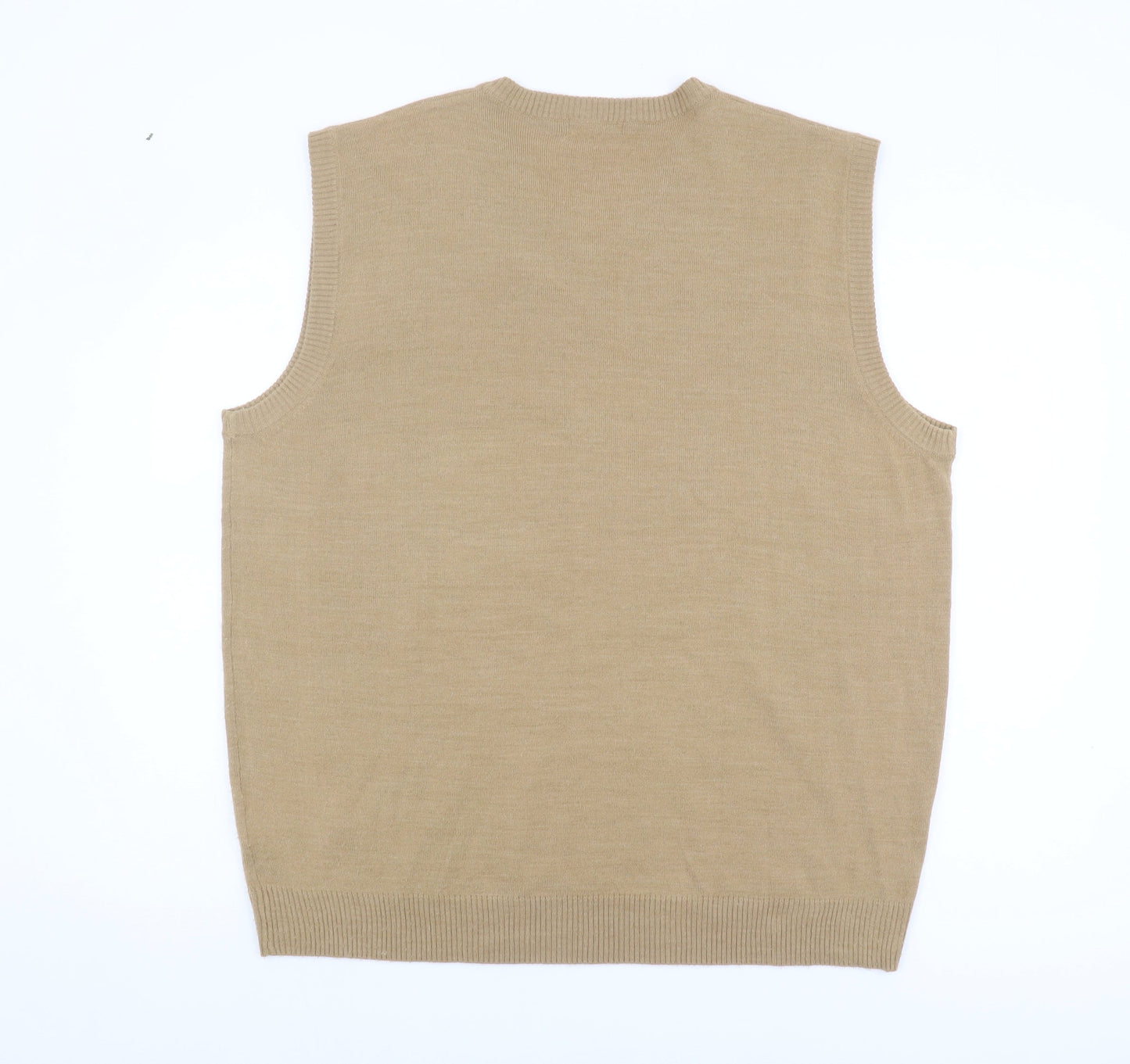 Capsule Men's Beige XL V-Neck Sleeveless Vest