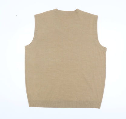 Capsule Men's Beige XL V-Neck Sleeveless Vest