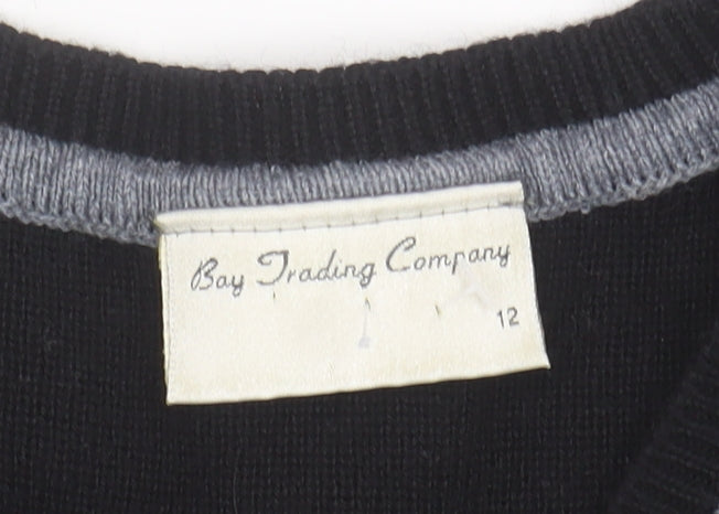 Bay Trading Women's Black T-Shirt Dress Size 12